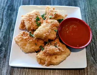 Crispy battered soft tofu pieces with garlic aioli at Saigon Vegan in Garden Grove, CA