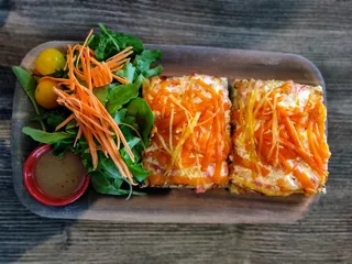 Vegan ham and cheese ciabatta sandwich at Saigon Vegan in Garden Grove, CA